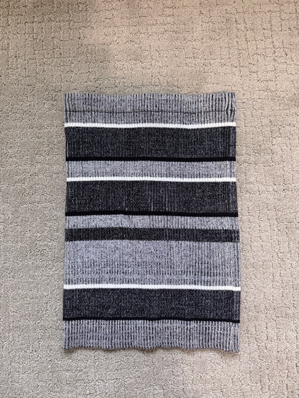 Alexander Wang Striped Knit Midi Skirt in Black, Gray & White